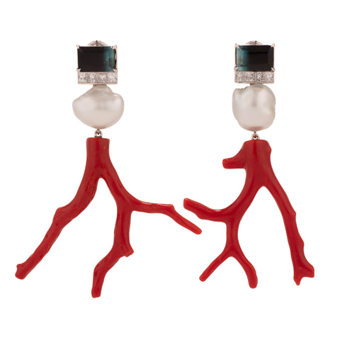 Aphrodite vii coral earrings