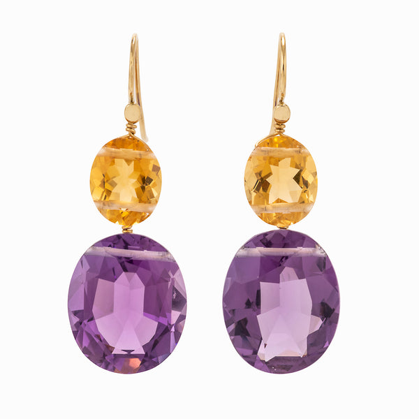 Oval II amethyst earrings